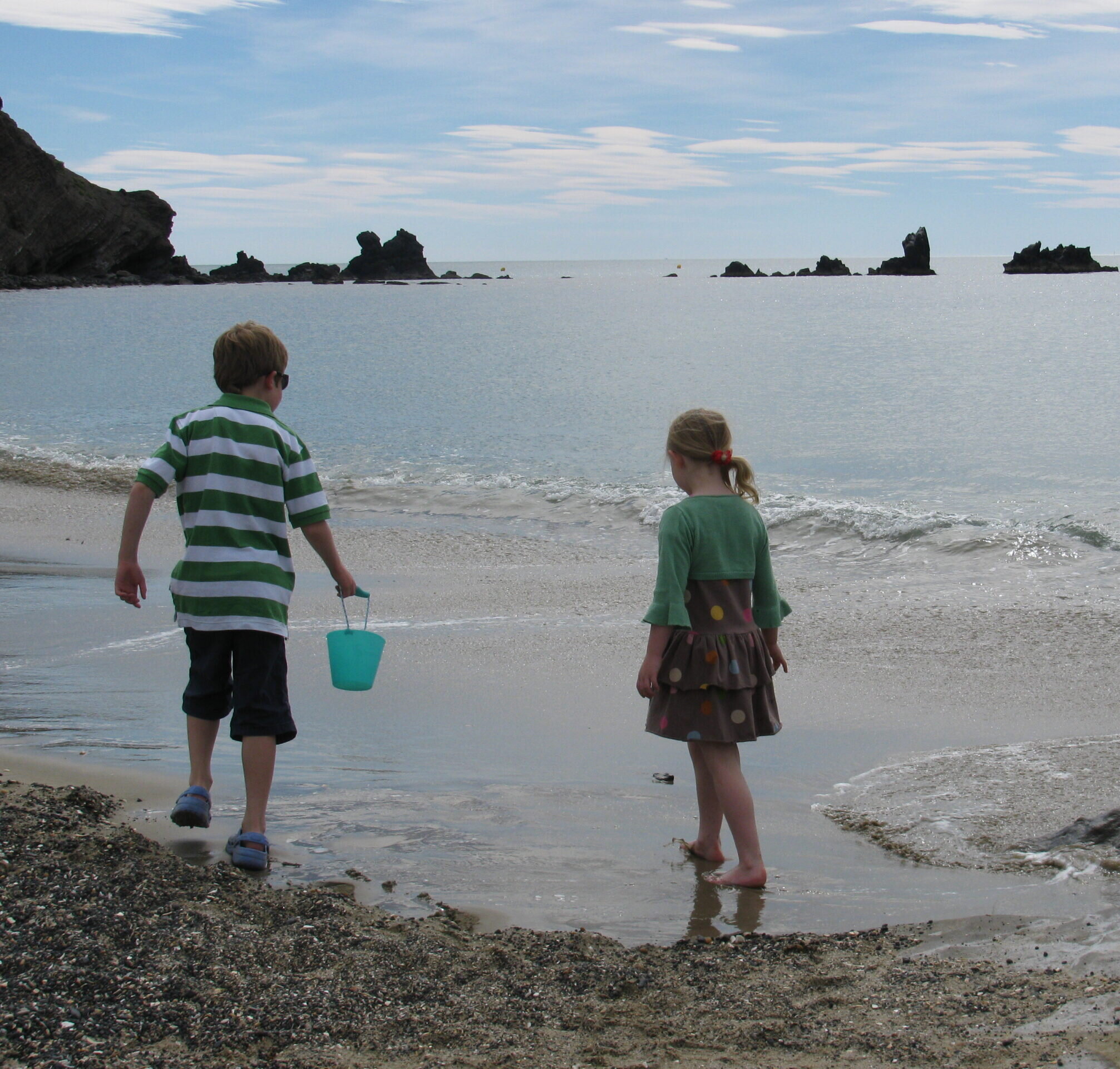 kids playing on beach